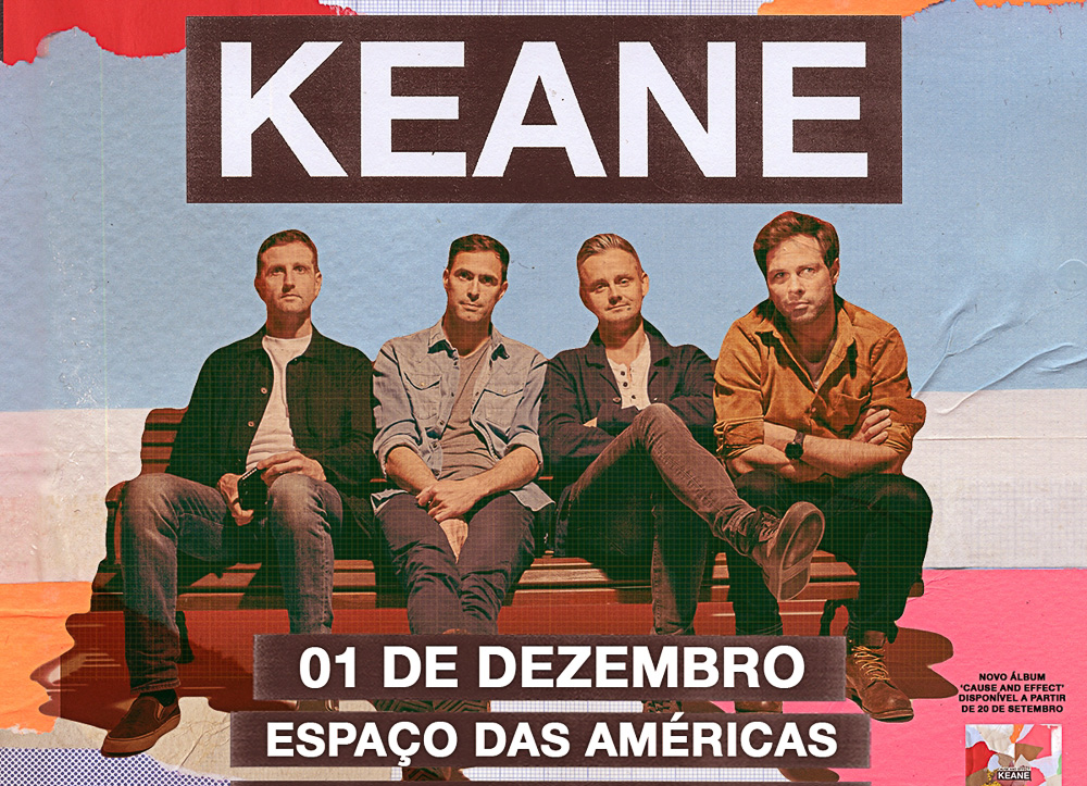 Banda Keane faz única apresentação no Brasil, no próximo domingo, dia 1 de dezembro.